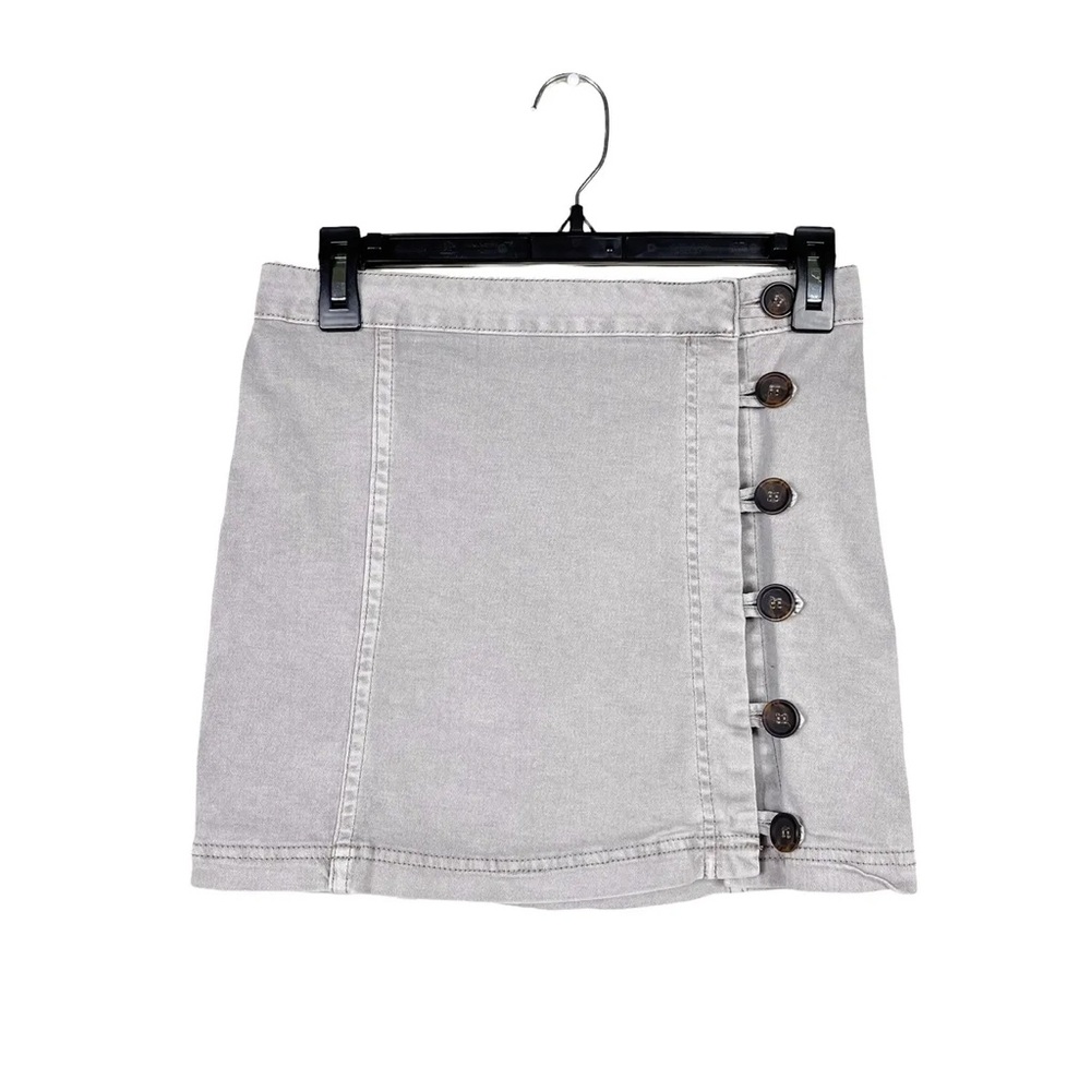 NWT Altar’d State Slate Twill Side Buttons Stretch Mini Skirt